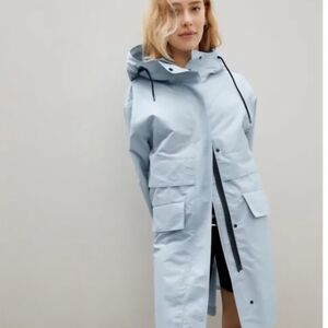 Everlane Pale Blue Hooded Utility Jacket